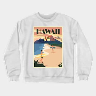 Hawaii - Vintage Travel Poster Crewneck Sweatshirt